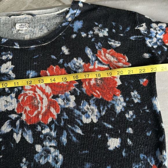 Aritzia Wilfred Floral Roses Silk/Cotton/Cashmere Blend Crew Neck Sweater Sz.XS - Picture 8 of 11